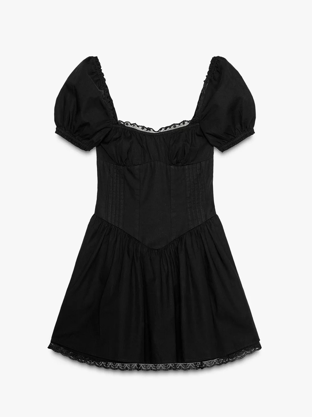 Zara Short Poplin Lace Dress
